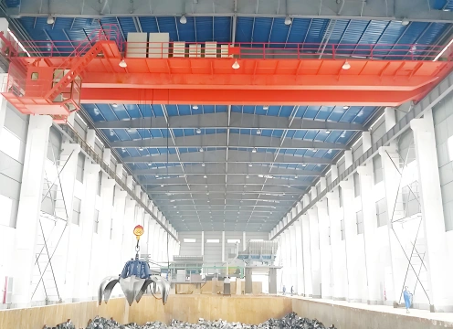 Grab double-girder bridge crane