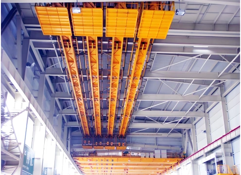 Seven-point electric double-girder suspended crane