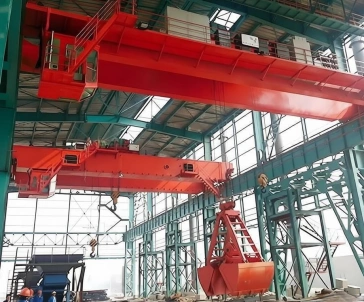 Single-girder bridge grab crane